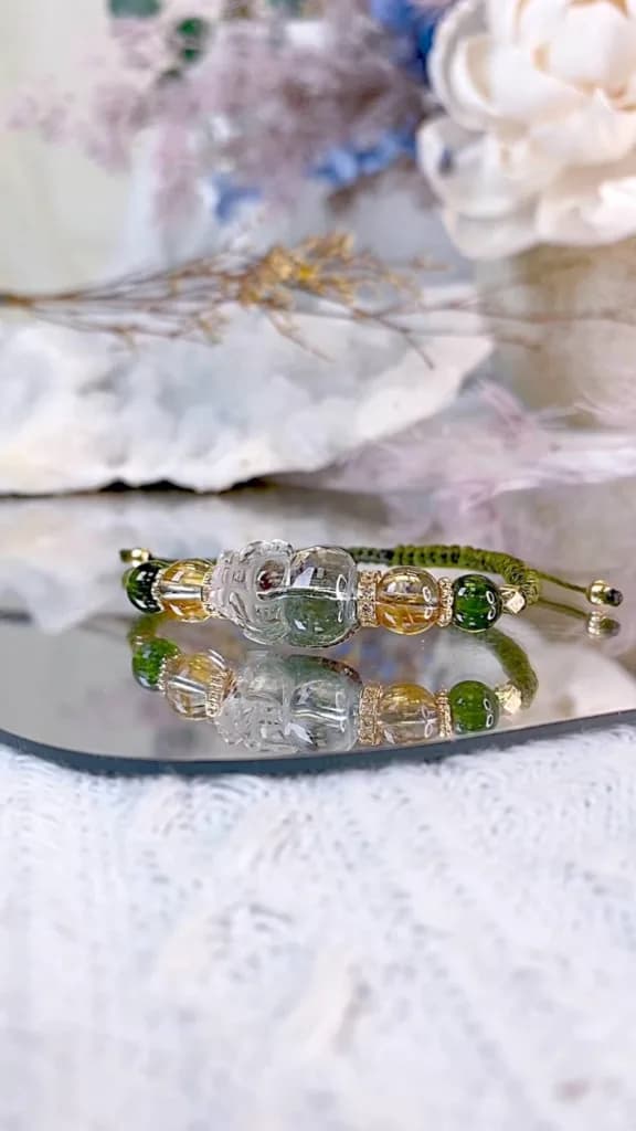 Hands holding crystal